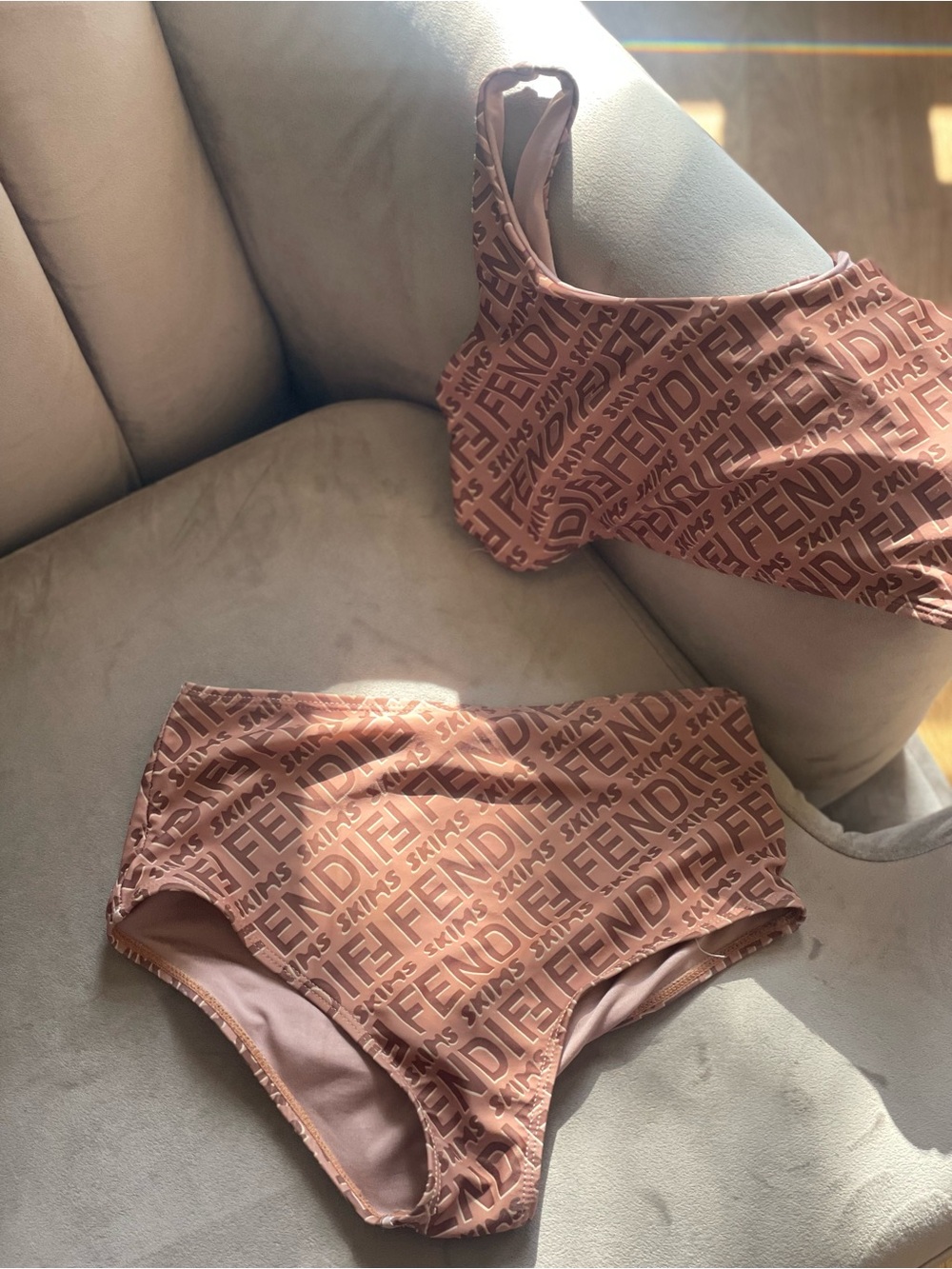 Fendi x Skims Two Piece Bathing Suit Bra + High Waisted Bikini Size M - Picture 3 of 15
